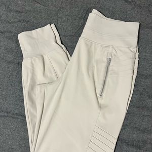 Athleta Venice Moto Jogger Medium Bone Gray Like New